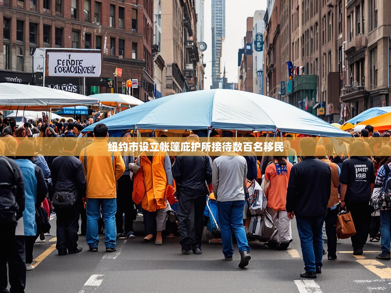纽约市设立帐篷庇护所接待数百名移民