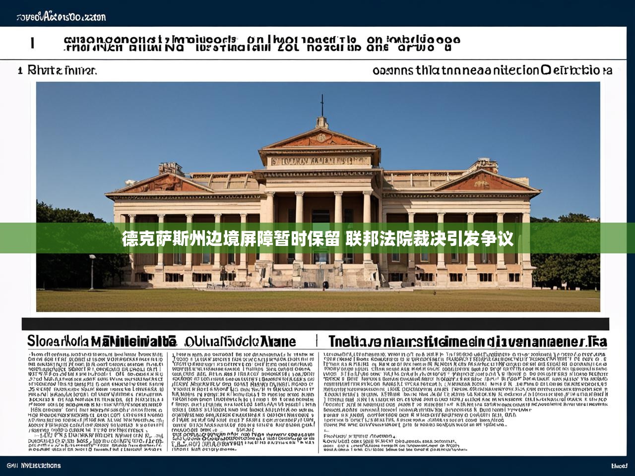 德克萨斯州边境屏障暂时保留 联邦法院裁决引发争议 德克萨斯州边境屏障暂时保留 联邦法院裁决引发争议