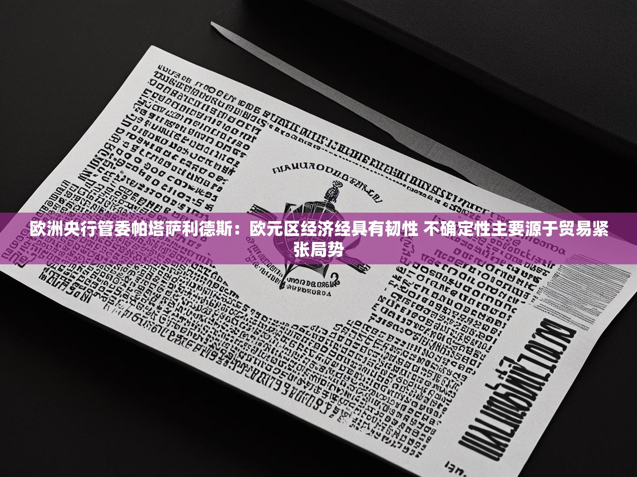 欧洲央行管委帕塔萨利德斯：欧元区经济经具有韧性 不确定性主要源于贸易紧张局势
