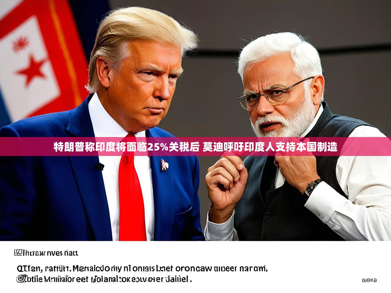 特朗普称印度将面临25%关税后 莫迪呼吁印度人支持本国制造
