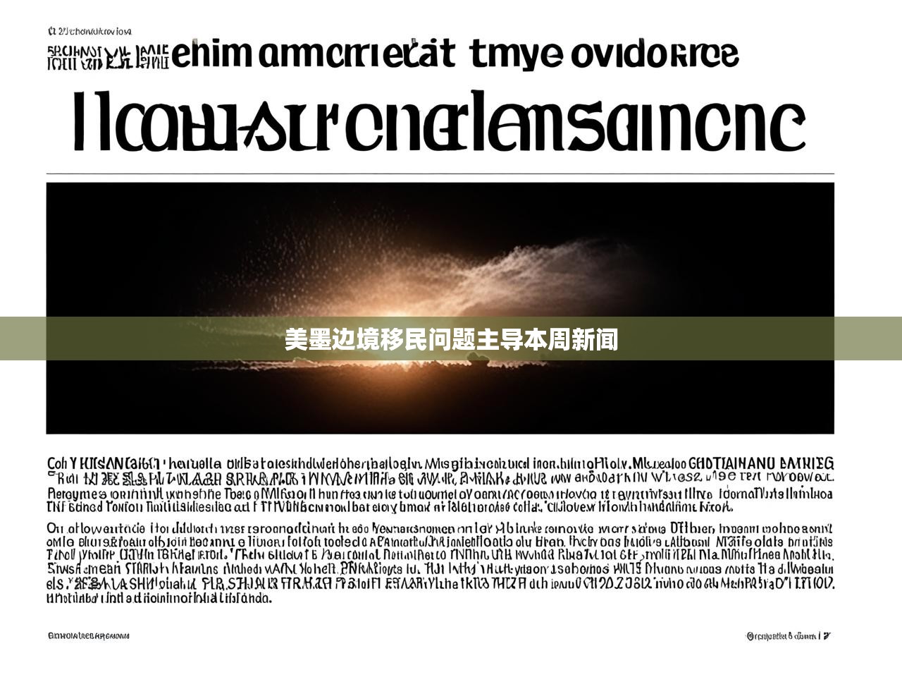 美墨边境移民问题主导本周新闻