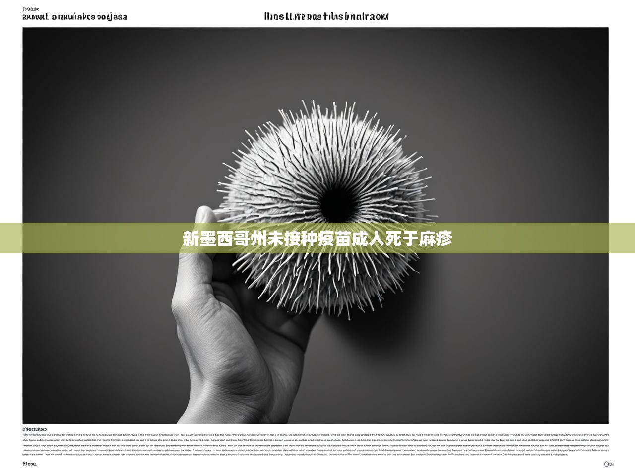 新墨西哥州未接种疫苗成人死于麻疹