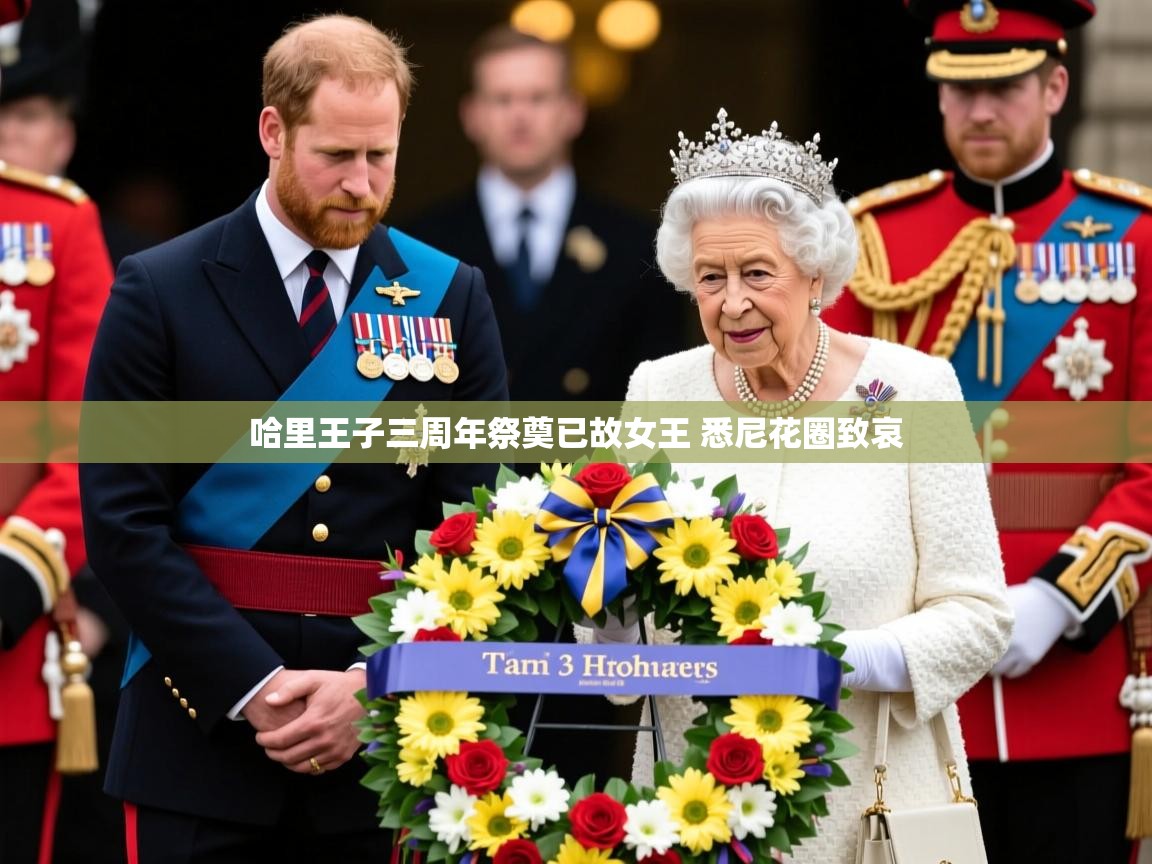 哈里王子三周年祭奠已故女王 悉尼花圈致哀 哈里王子三周年祭奠已故女王 悉尼花圈致哀