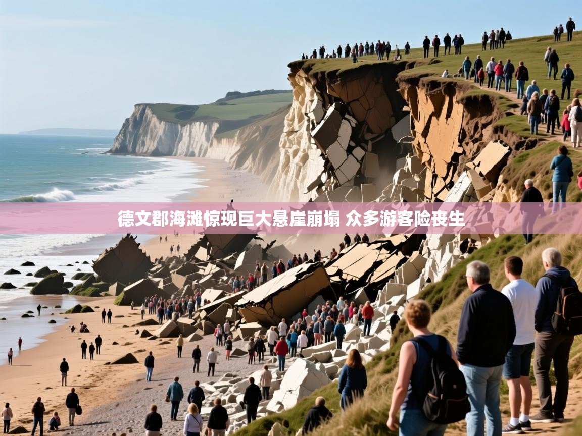 德文郡海滩惊现巨大悬崖崩塌 众多游客险丧生