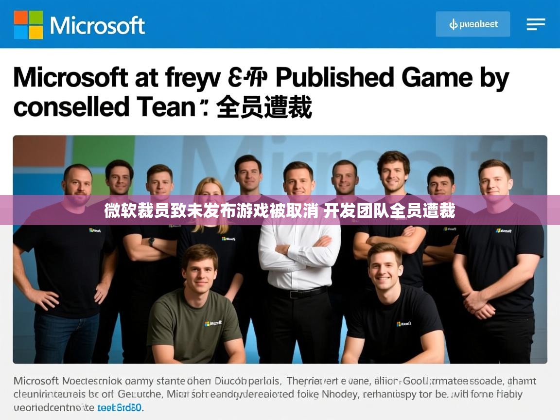 微软裁员致未发布游戏被取消 开发团队全员遭裁