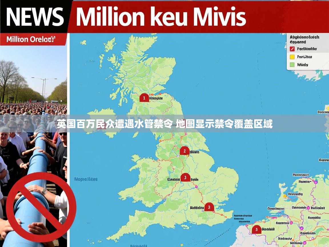 英国百万民众遭遇水管禁令 地图显示禁令覆盖区域